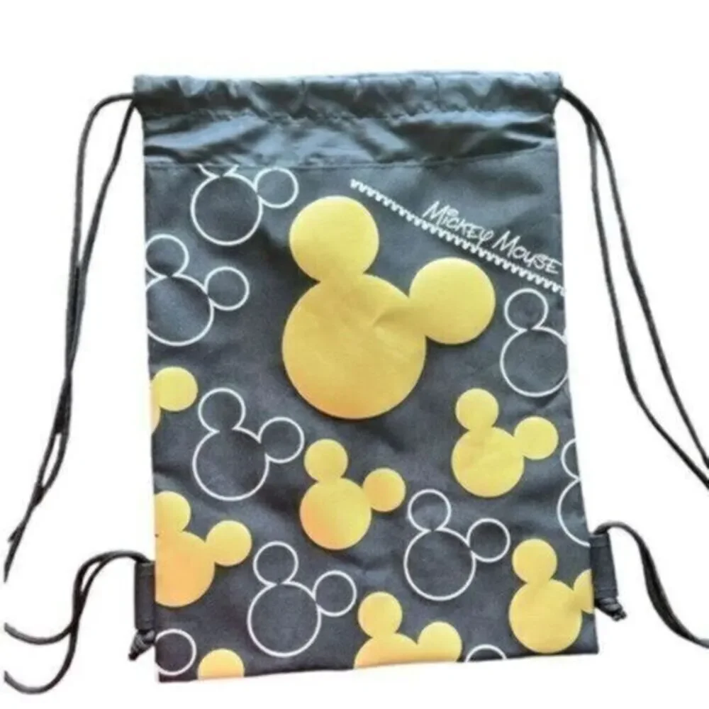 NWOT - Disney Drawstring Bag. Black with Gold Mickey Mouse